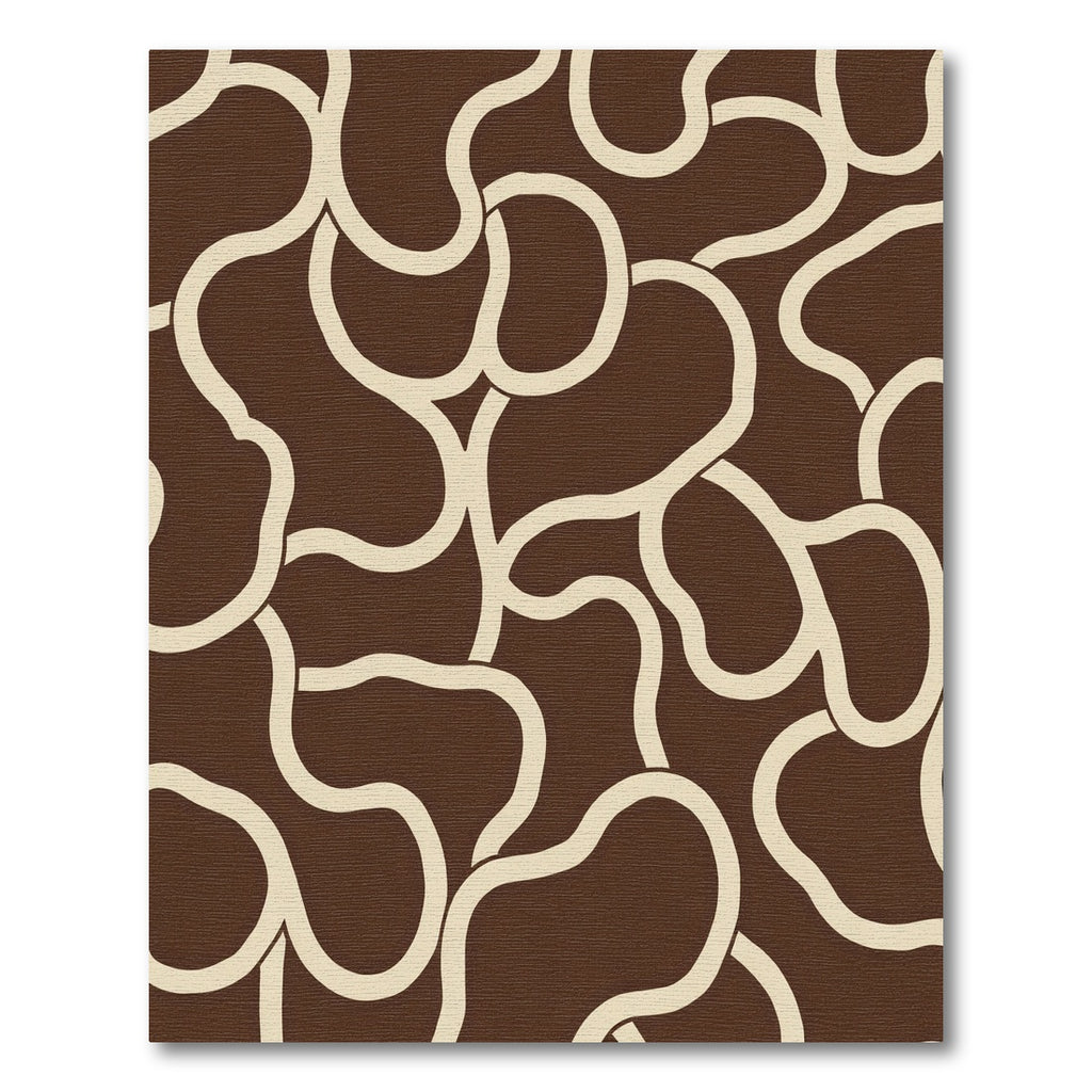 Brown Cream Organic Abstract Flow Rug