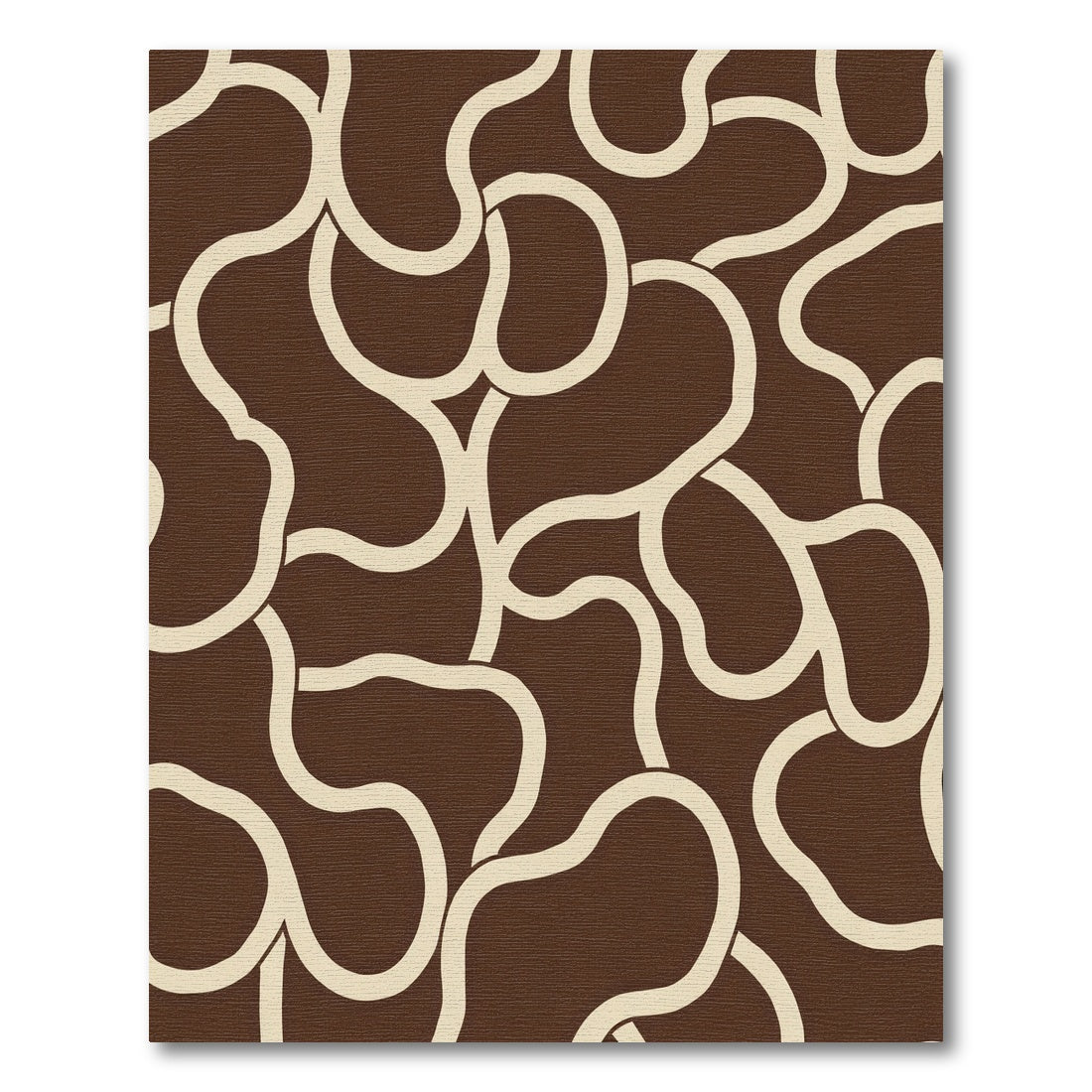 Brown Cream Organic Abstract Flow Rug