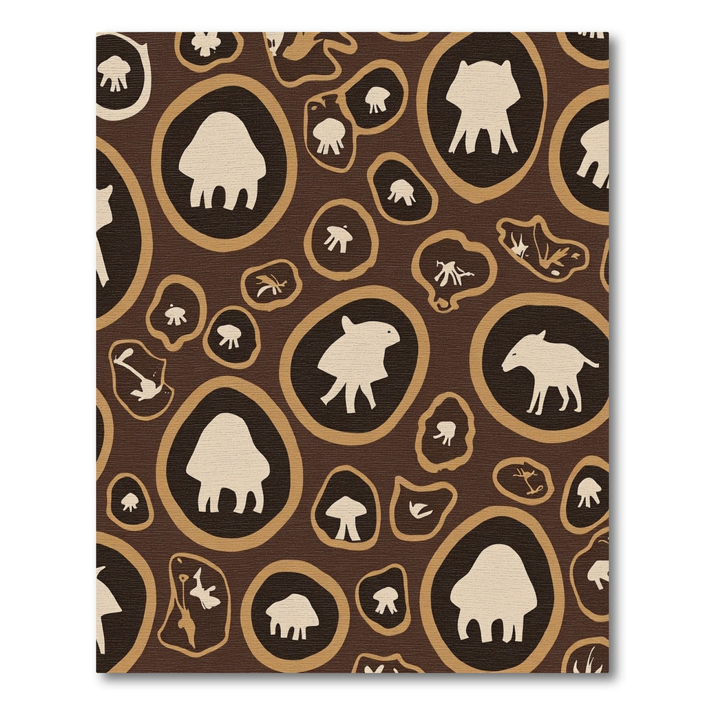 Brown Beige Organic Animal Shapes Rug