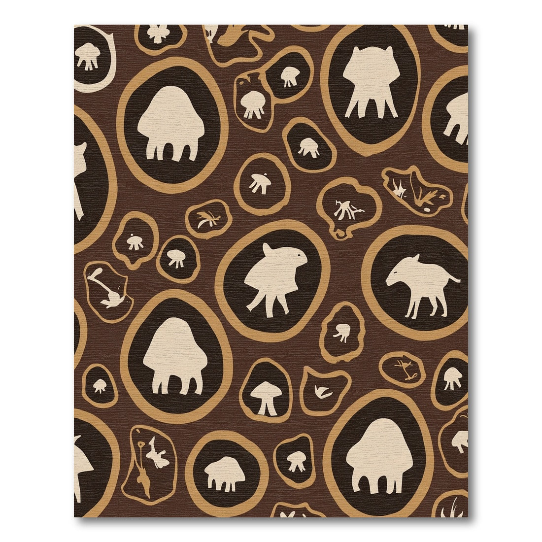 Brown Beige Organic Animal Shapes Rug