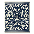 Navy Cream Symmetrical Abstract Forms Rug