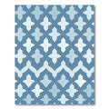 Blue Quatrefoil Chevron Geometric Rug