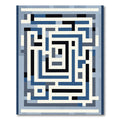 Geometric Maze Blue Ivory Graphic Rug