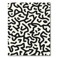Black White Abstract Maze Rug