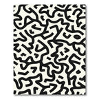Black White Abstract Maze Rug