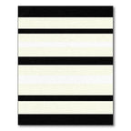 Bold Black Cream Horizontal Stripe Rug