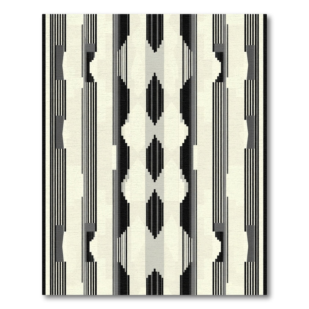 Monochromatic Abstract Geometric Stripe Rug