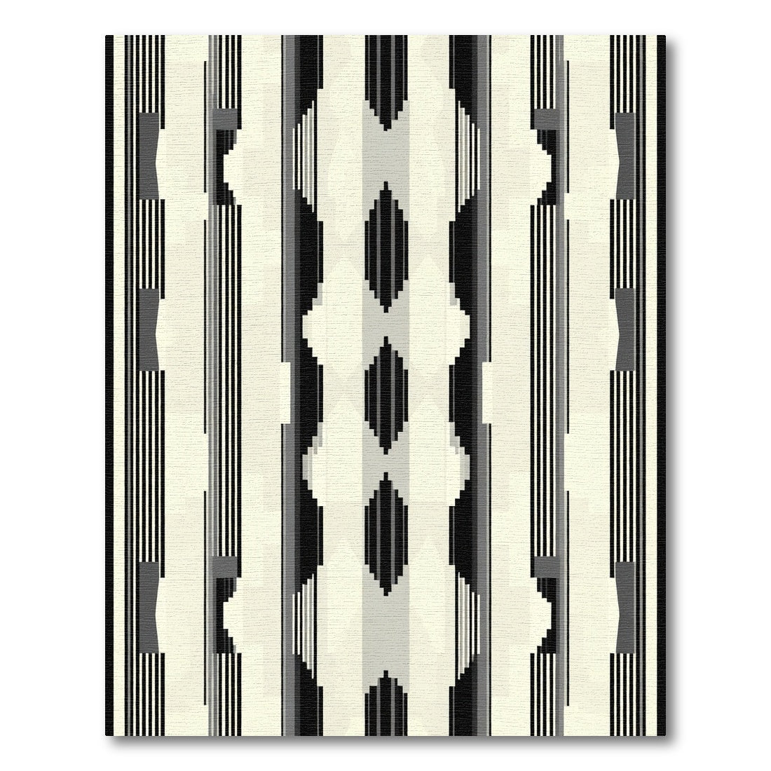 Monochromatic Abstract Geometric Stripe Rug