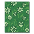 Emerald Green Floral Foliage Throw Rug