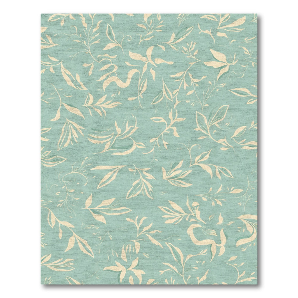 Pale Yellow Botanical Branches Aqua Background Rug