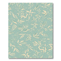 Pale Yellow Botanical Branches Aqua Background Rug