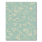 Pale Yellow Botanical Branches Aqua Background Rug