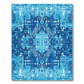 Cybernetic Deep Blue Circuit Board Rug