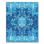Cybernetic Deep Blue Circuit Board Rug