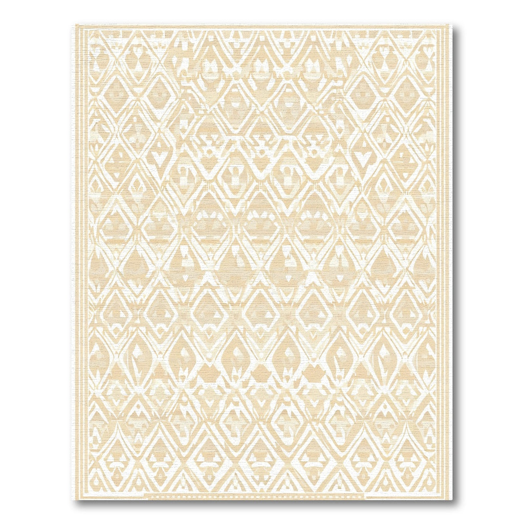 Earthy Beige Diamond Geometric Lattice Rug