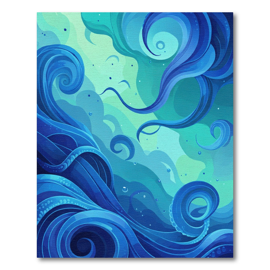 Azure Currents Abstract Swirls Rug