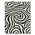 Bold Black Cream Swirl Zebra Rug