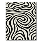 Bold Black Cream Swirl Zebra Rug