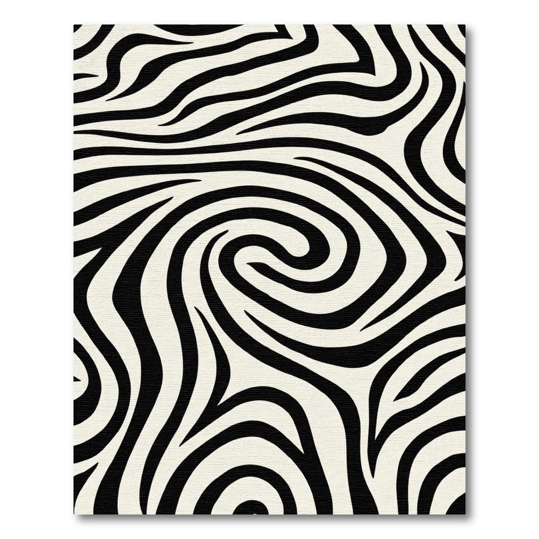 Bold Black Cream Swirl Zebra Rug