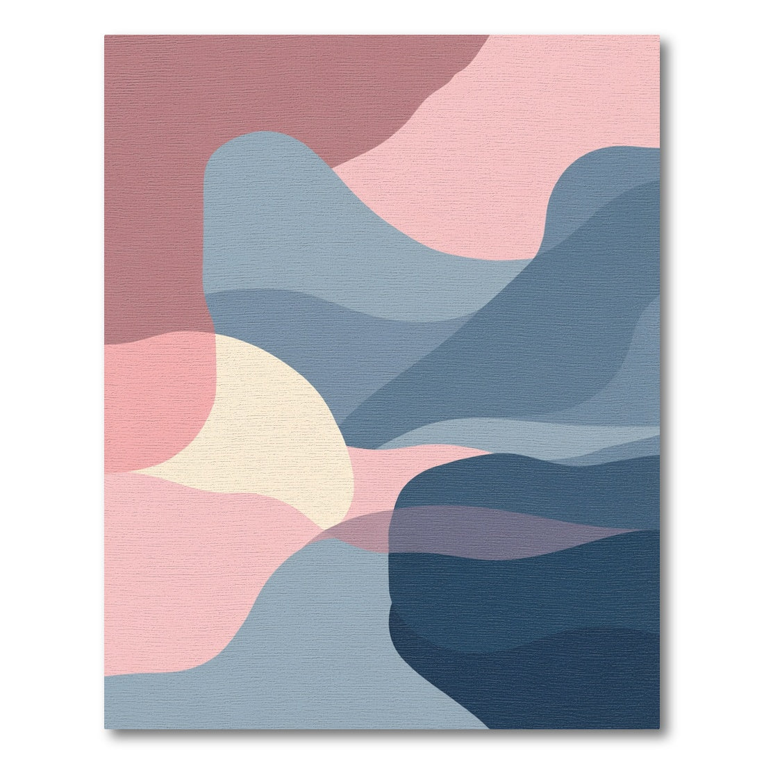Soft Pink Blue Abstract Landscape Rug