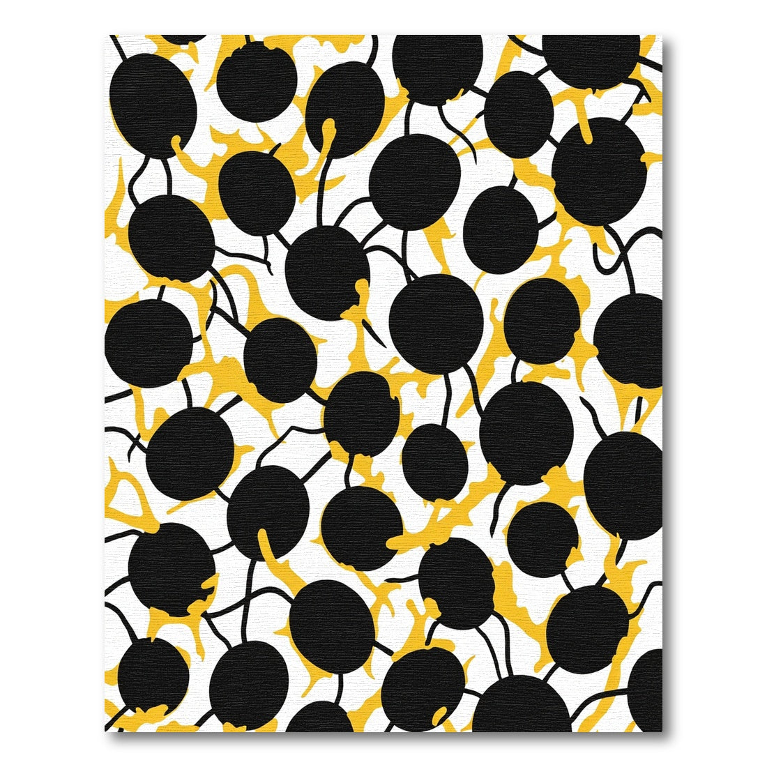 Bold Black Yellow Organic Dots Rug