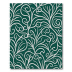 Deep Forest White Swirl Floral Rug