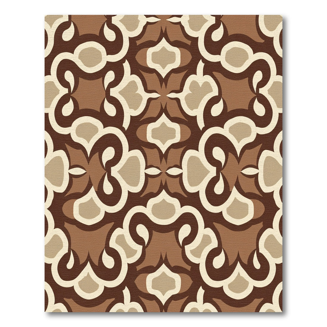 Mid-century Brown Abstract Amoeba Rug