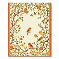 Muted Orange Birds Lush Garden Vines Rug