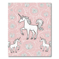 Pastel Pink Unicorn Floral Swirl Rug