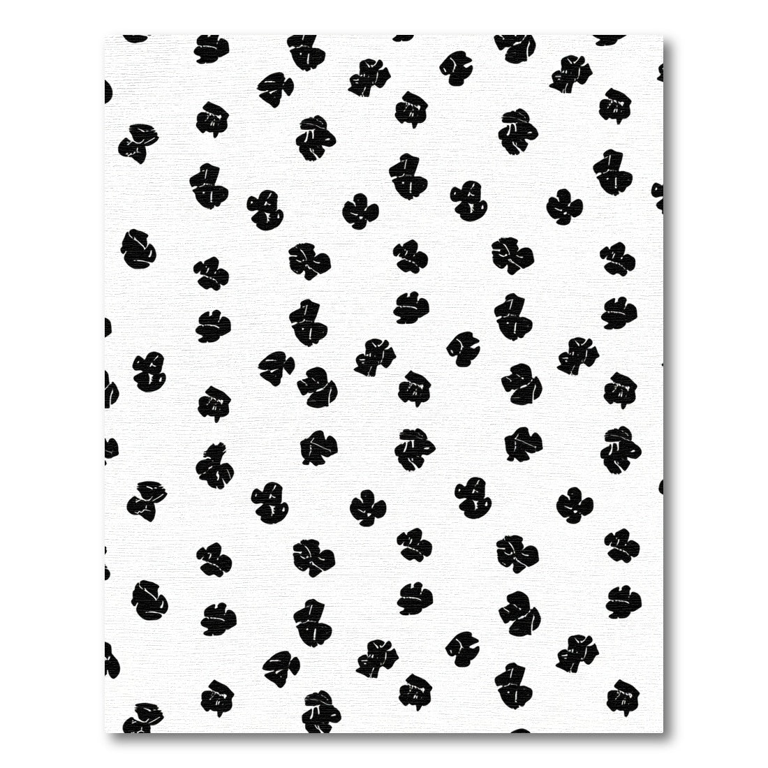 Monochrome Abstract Floral Scatter Rug