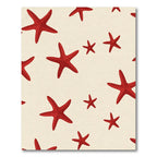 Vibrant Red Starfish Beach Pattern Rug