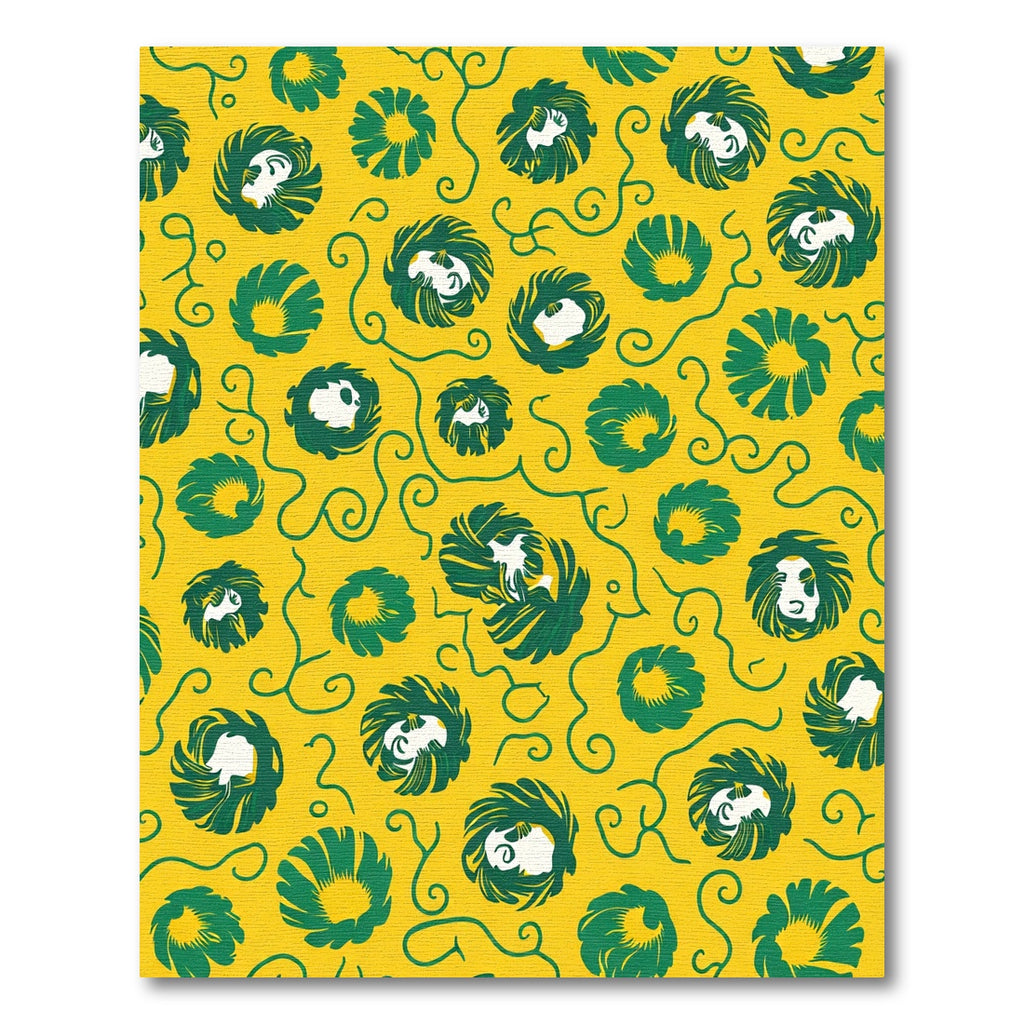 Enchanting Yellow Green Floral Swirls Rug