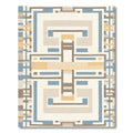 Subtle Blue Beige Geometric Maze Rug