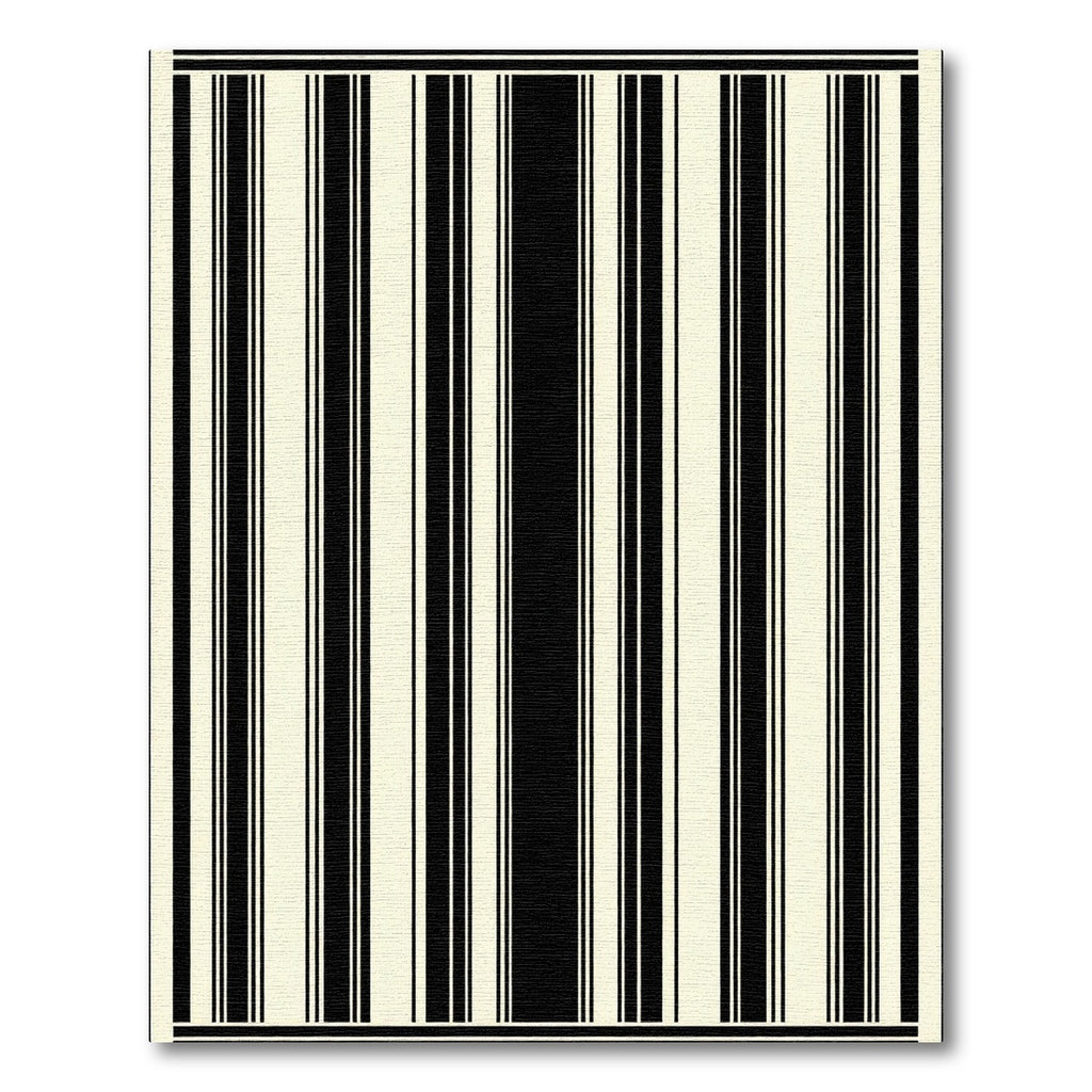 Cream Black Vertical Stripe Rug