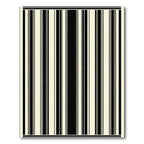 Cream Black Vertical Stripe Rug