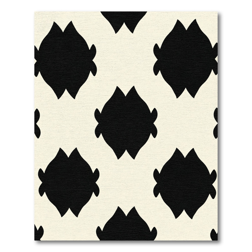 Cream Black Floral medallion Rug
