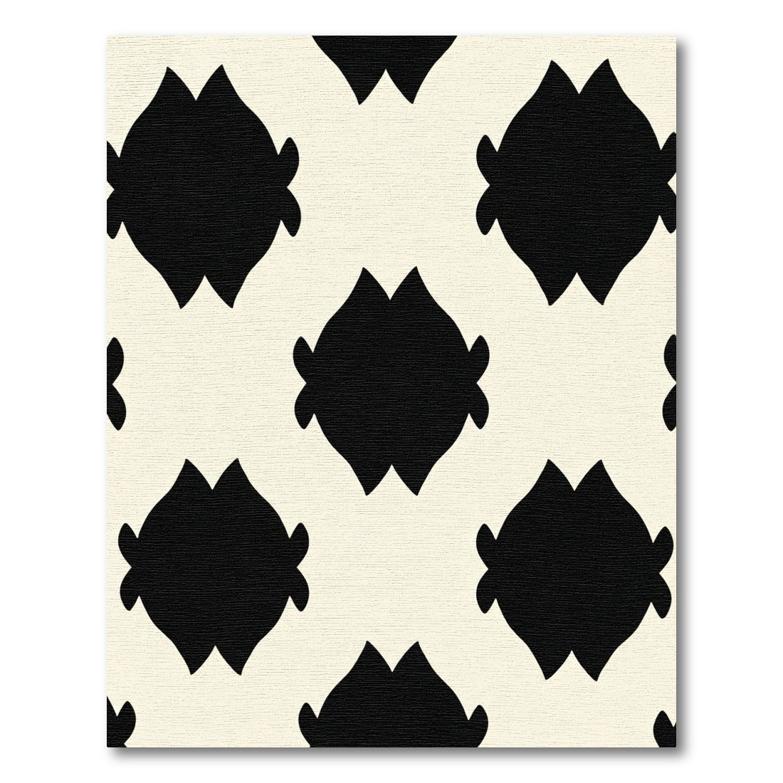 Cream Black Floral medallion Rug