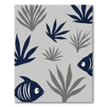 Navy Blue Fish Coral Garden Rug