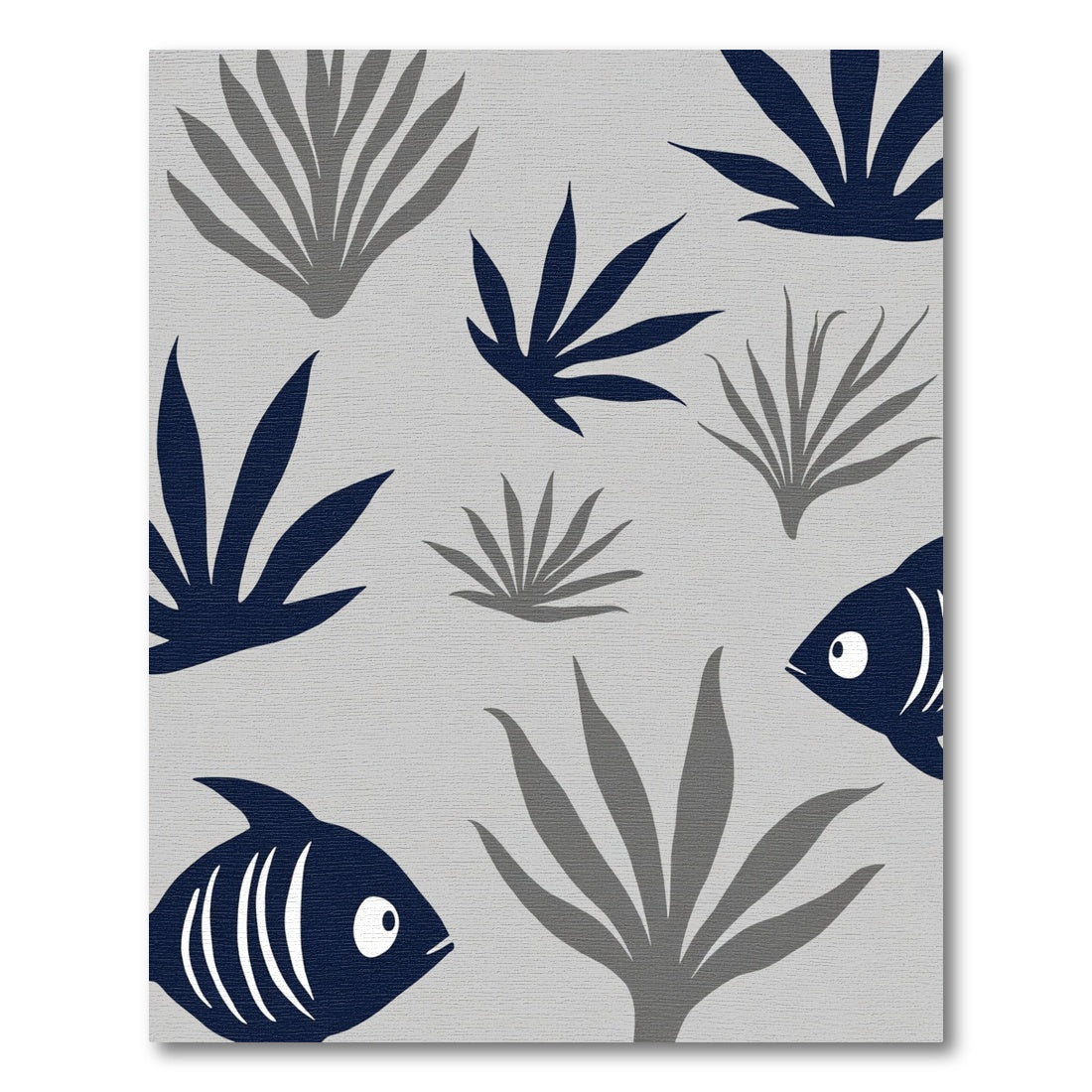 Navy Blue Fish Coral Garden Rug