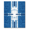 Deep Blue Geometric Maze Rug