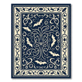 Gothic Bat Vine Illuminating Night Scroll Rug