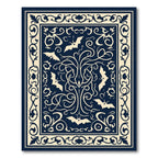 Gothic Bat Vine Illuminating Night Scroll Rug