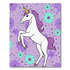 Whimsical Purple Unicorn Floral Meadow Rug