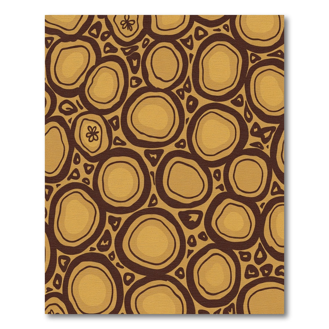 Organic Ochre Stained Circles Rug