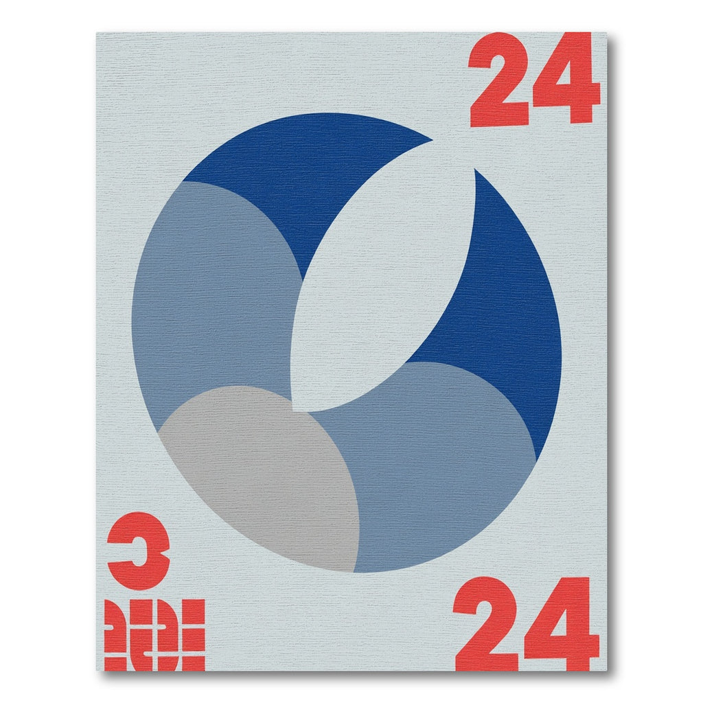 Modern Blue Gray Abstract Circle Rug
