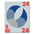 Modern Blue Gray Abstract Circle Rug