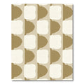 Neutral Abstract Checkered Mid Century Rug