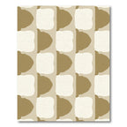Neutral Abstract Checkered Mid Century Rug