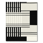 Monochromatic Geometric Stripe Abstract Rug