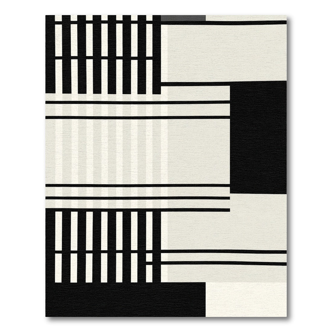 Monochromatic Geometric Stripe Abstract Rug